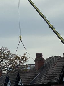 Modules were craned into place during construction.