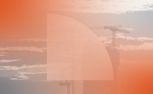 Image of cranes overlayed by SG's copper tint