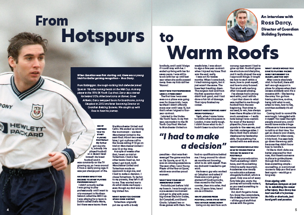 To illustrate the interview tips points, we have included a screenshot of an interview with a retired footballer who now works for our client. We put this newsletter together to look like a '90s-style magazine. 